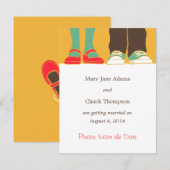 Meisjesachtige schoenen & sneakers geïllustreerde  save the date (Voorkant / Achterkant)