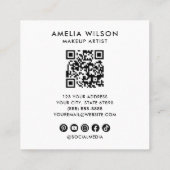 Meisjesachtige Script QR Code Foto Vierkante Visitekaartje (Achterkant)