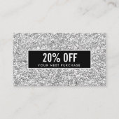 Meisjesachtige stijlvolle zilveren glitters zwarte visitekaartje (Voorkant)