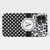 Meisjesachtige stippen en dierenprint monogram  Ca Case-Mate iPhone Case (Achterkant (horizontaal))