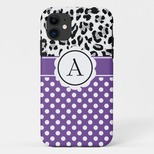 Meisjesachtige stippen en dierenprint monogram  Ca Case-Mate iPhone Case (Achterkant)