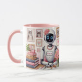 Meisjesachtige Tech AI Robot Grace Roze Glans Mok (Links)
