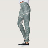 Meisjesachtige trendy groene marmer textuur leggings (Links)