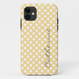 Meisjesachtige, trendy lichte gele stippen op maa Case-Mate iPhone case