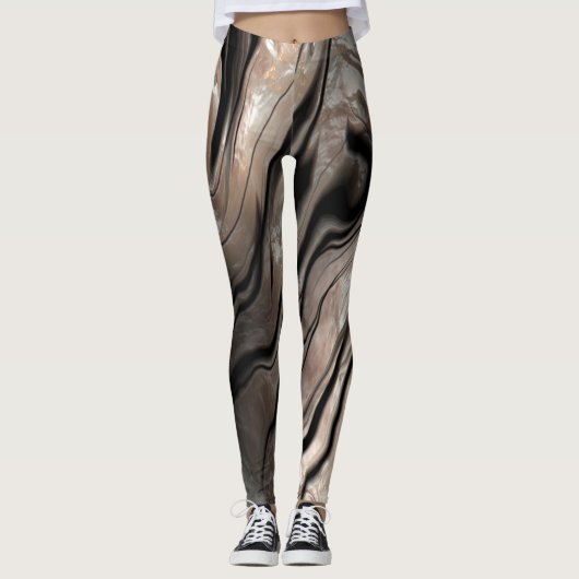 Meisjesachtige trendy marmer textuur leggings (Voorkant)