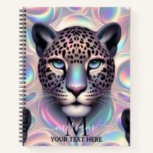 Meisjesachtige trendy opale luipaardprint monogram