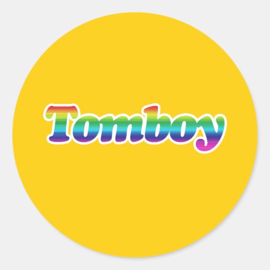 MEISJESACHTIGE TROTS RONDE STICKER (Voorkant)