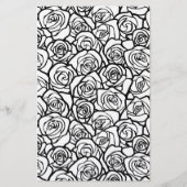 Meisjesachtige vintage zwarte en witte rozen briefpapier (Voorkant)
