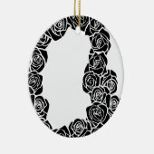 Meisjesachtige vintage zwarte rozen keramisch ornament (Rechts)