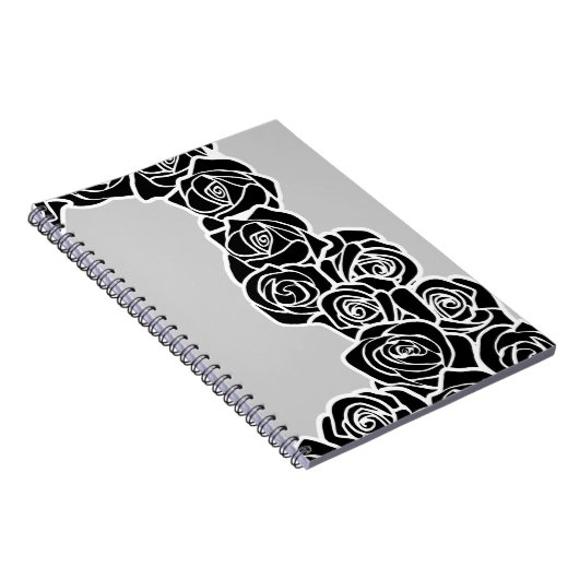 Meisjesachtige vintage zwarte rozen notitieboek (Rechterzijde)
