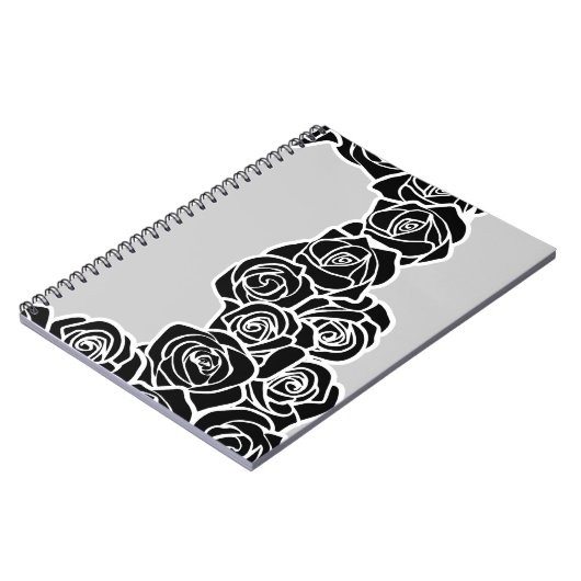 Meisjesachtige vintage zwarte rozen notitieboek (Linkerzijde)