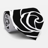 Meisjesachtige vintage zwarte rozen stropdas (Opgerold)