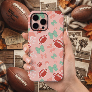 Meisjesachtige Voetbal Boog Patroon Hoesje iPhone 16 Pro Max Hoesje