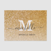 Meisjesachtige Vrouwelijke Chic Monogram Monogram  Tissuepapier (Voorkant)