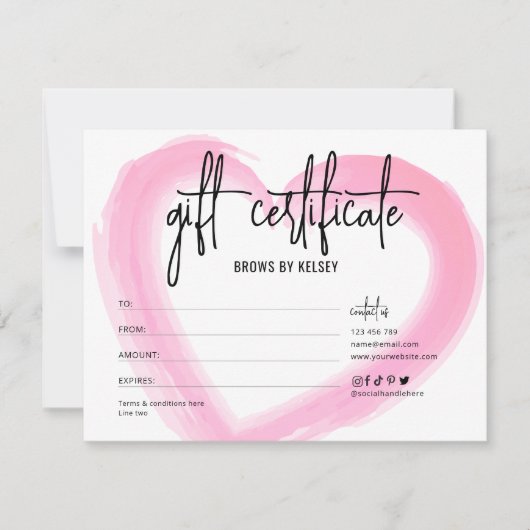 Meisjesachtige waterverf salon spa Valentijnsdag c Kaart (Voorkant)