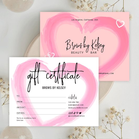 Meisjesachtige waterverf salon spa Valentijnsdag c Kaart