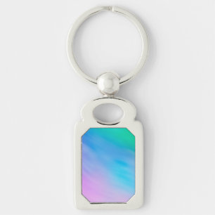Meisjesachtige zachte regenbooghemel sleutelhanger