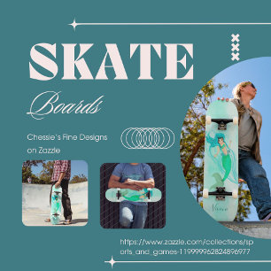  Meisjesachtige Zeemeermin Groene Staart Blauw  Persoonlijk Skateboard