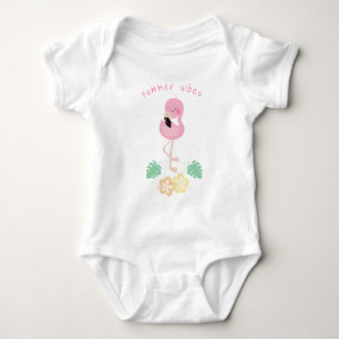 Meisjesachtige zomerse vibraties Cute Flamingo Roz Romper