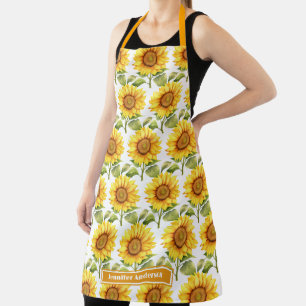 Meisjesachtige zonnebloemen bloemig  schort