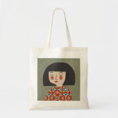 Meisjesafbeelding schattig tote bag (Voorkant)