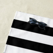 Meisjesanas, Hibiscus Black White Stripes Strandlaken (In situ)