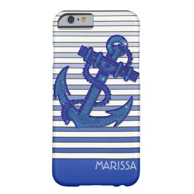 Meisjesanker Nautical Sailing Boat Ombre Stripes Case-Mate iPhone Case (Achterkant)