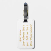 Meisjesartiest kind gepersonaliseerd bagagelabel (Achterkant verticaal)