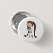 Meisjesartistieke knop ronde button 3,2 cm (Voorkant /achterkant)