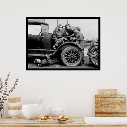 Meisjesauto van de middelbare school 1927 poster (Keuken)