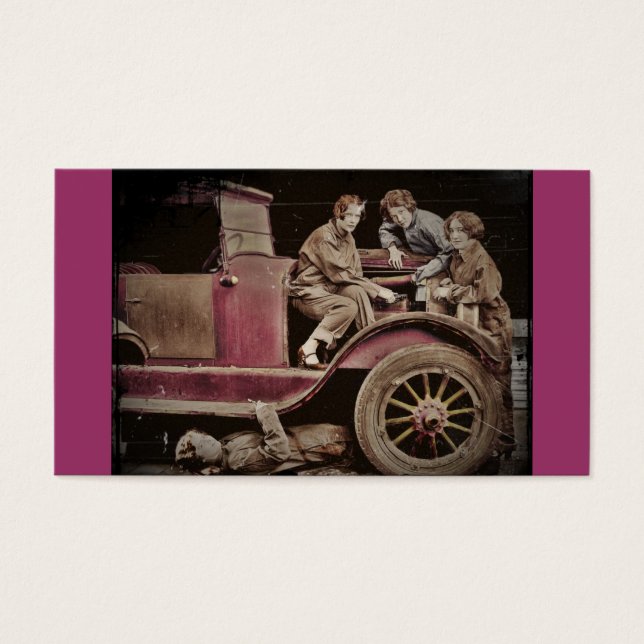 Meisjesautomatische mechanica van 1920 visitekaartjes (Voorkant)