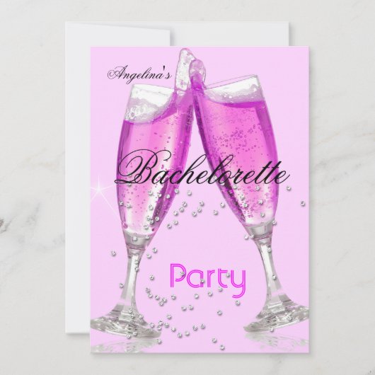 Meisjesavond Champagne roze Kaart (Voorkant)