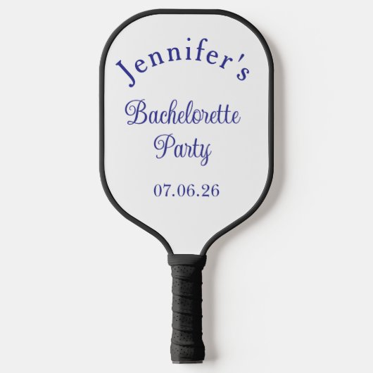 Meisjesavond Retro Modern Blauw Klasse Script Pickleball Paddle (Voorkant)