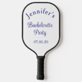 Meisjesavond Retro Modern Blauw Klasse Script Pickleball Paddle (Achterkant)