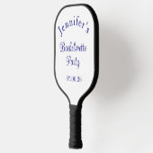 Meisjesavond Retro Modern Blauw Klasse Script Pickleball Paddle (Links)