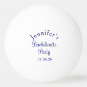 Meisjesavond Retro Modern Blauw Klasse Script Pingpongbal (Voorkant)