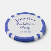 Meisjesavond Retro Modern Blauw Klasse Script Poker Chips (Enkel)