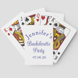 Meisjesavond Retro Modern Blauw Klasse Script Pokerkaarten