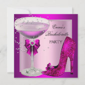 Meisjesavond Roze Champagne Kaart (Voorkant)