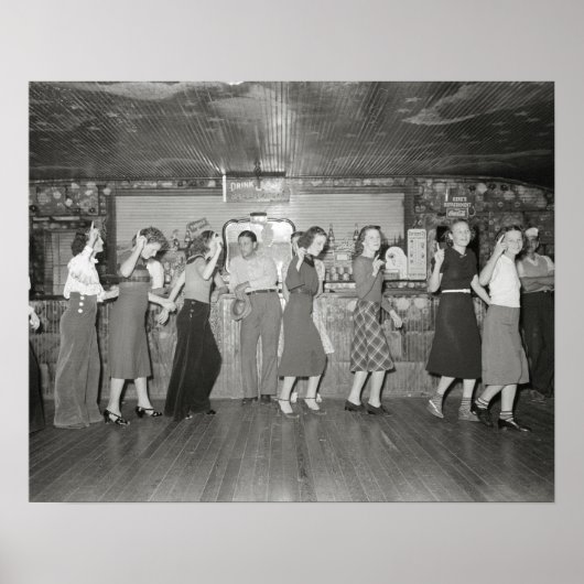 Meisjesavond uit, 1938. Oude foto Poster (Voorkant)