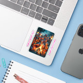 MEISJESAVOND UIT STICKER (Laptop met iPhone)