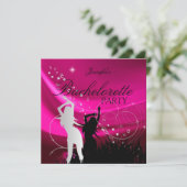 Meisjesavond Zwart Roze Wit Zilver Kaart (Staand voorkant)