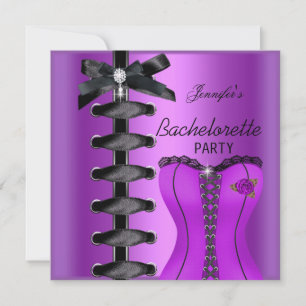 Meisjesavond Zwarte Paarse Diamanten Corset Tie Kaart