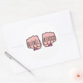 Meisjesbaas vrouw handen ronde sticker (Envelop)