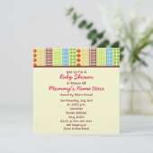 MeisjesBaby shower: Boho Stippen met Beer Kaart (Staand voorkant)