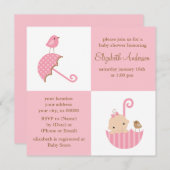 MeisjesBaby shower Kaart (Voorkant / Achterkant)