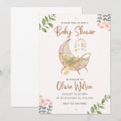 MeisjesBaby shower Kaart (Voorkant / Achterkant)