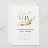 MeisjesBaby shower, natuurlijk goud, abstracte wat Kaart (Voorkant)