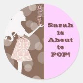 MeisjesBaby shower Ronde Sticker (Voorkant)