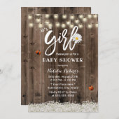 MeisjesBaby shower Rustic Daisy Baby's Kaart (Voorkant / Achterkant)